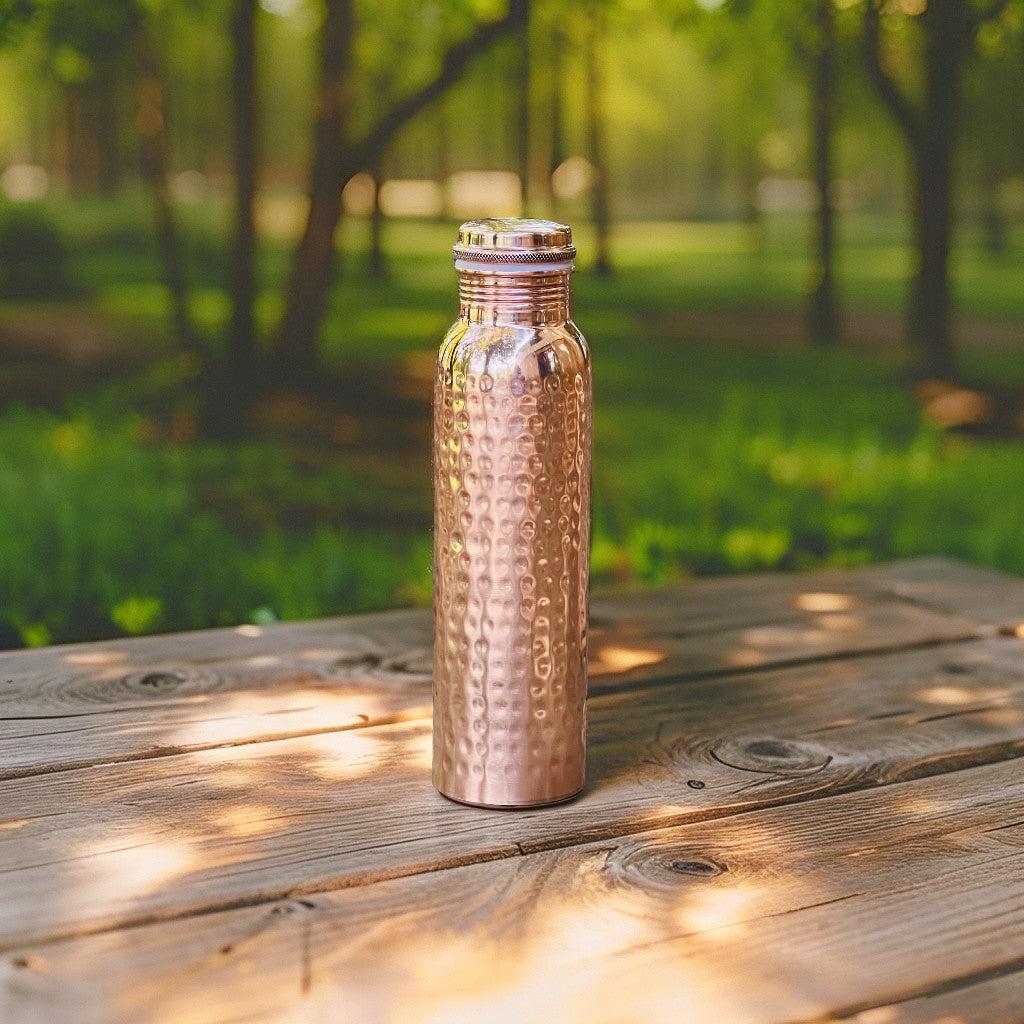 Hammered Pure Copper Water Bottle–Ayurvedic water bottle 950 ml