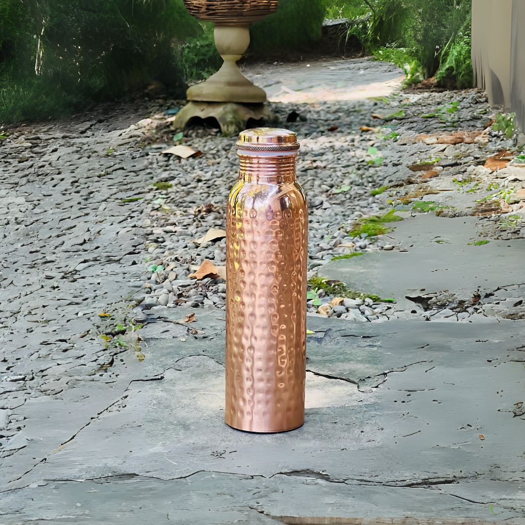 Hammered Pure Copper Water Bottle–Ayurvedic water bottle 950 ml