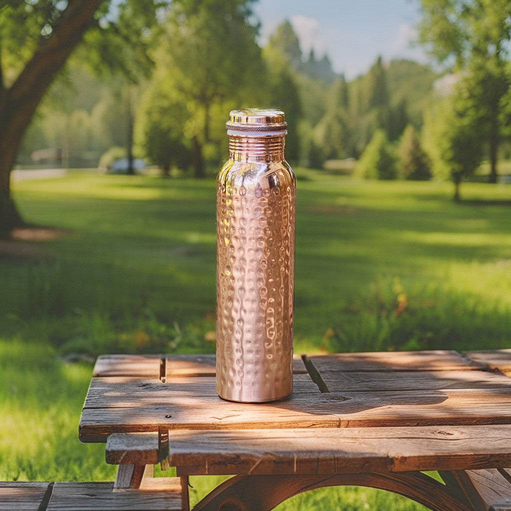 Hammered Pure Copper Water Bottle–Ayurvedic water bottle 950 ml
