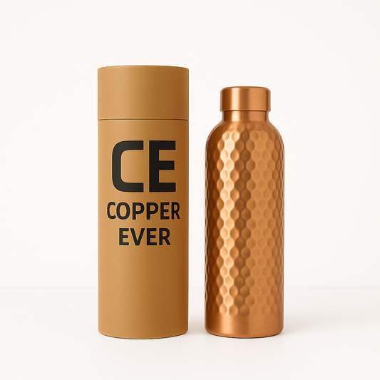 Hammered Pure Copper Water Bottle–Ayurvedic water bottle 950 ml